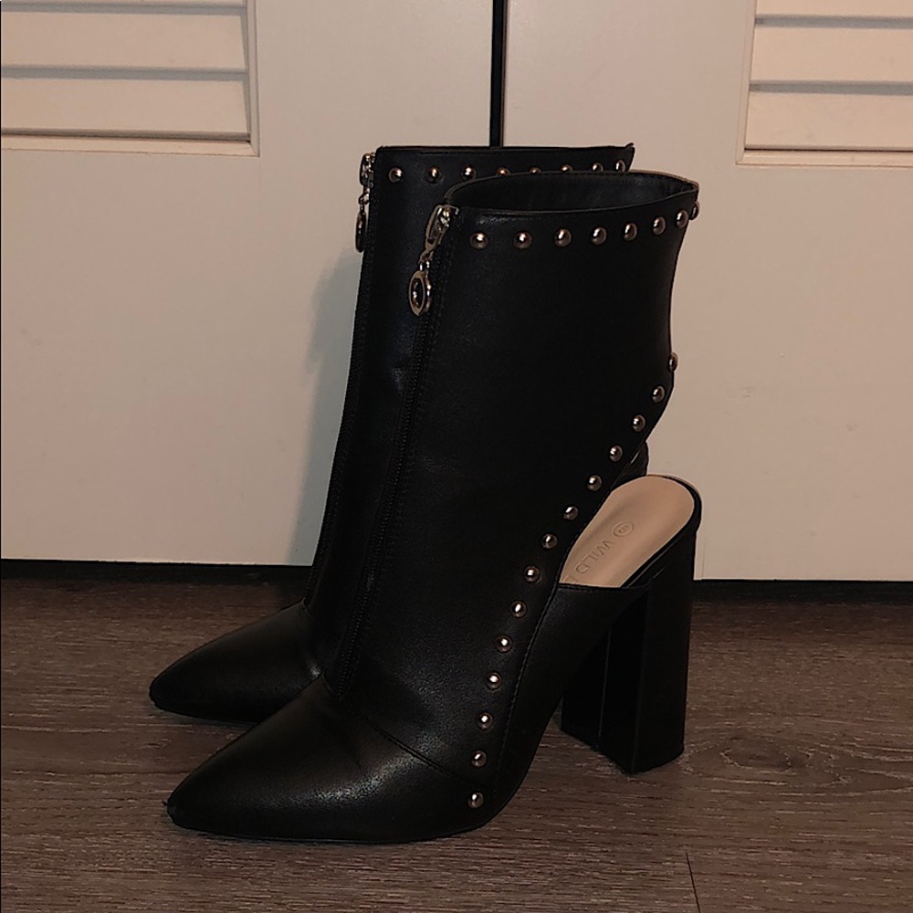 Studded Heeled Booties